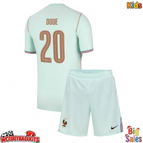 France Desire Doue #20 Replica Away Stadium Kit for Kids World Cup 2026 Short Sleeve (+ pants)